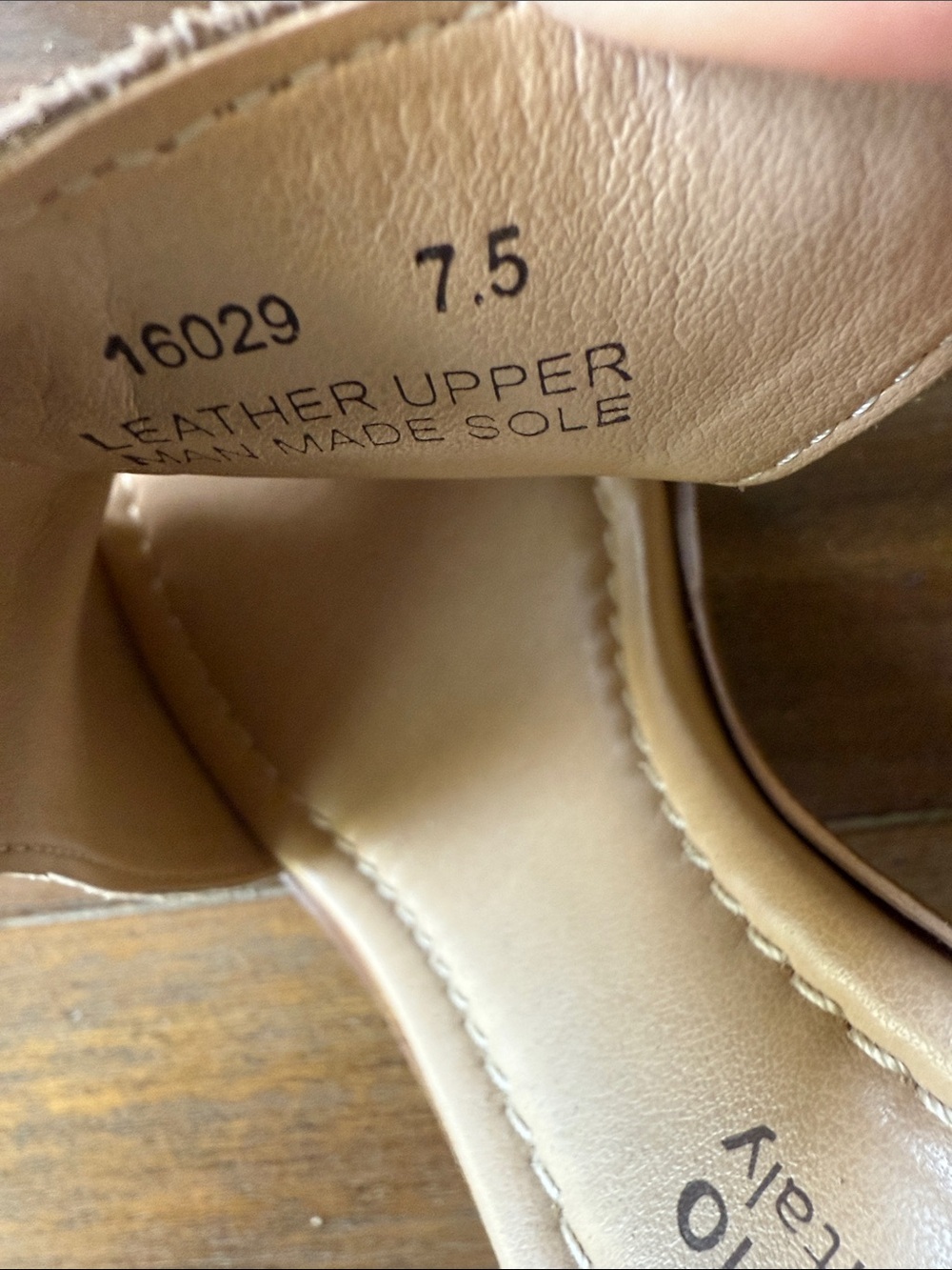 Sophia Milano Italian Leather Suede Wedge Sandals - Taupe Size 7.5 - Picture 4 of 7